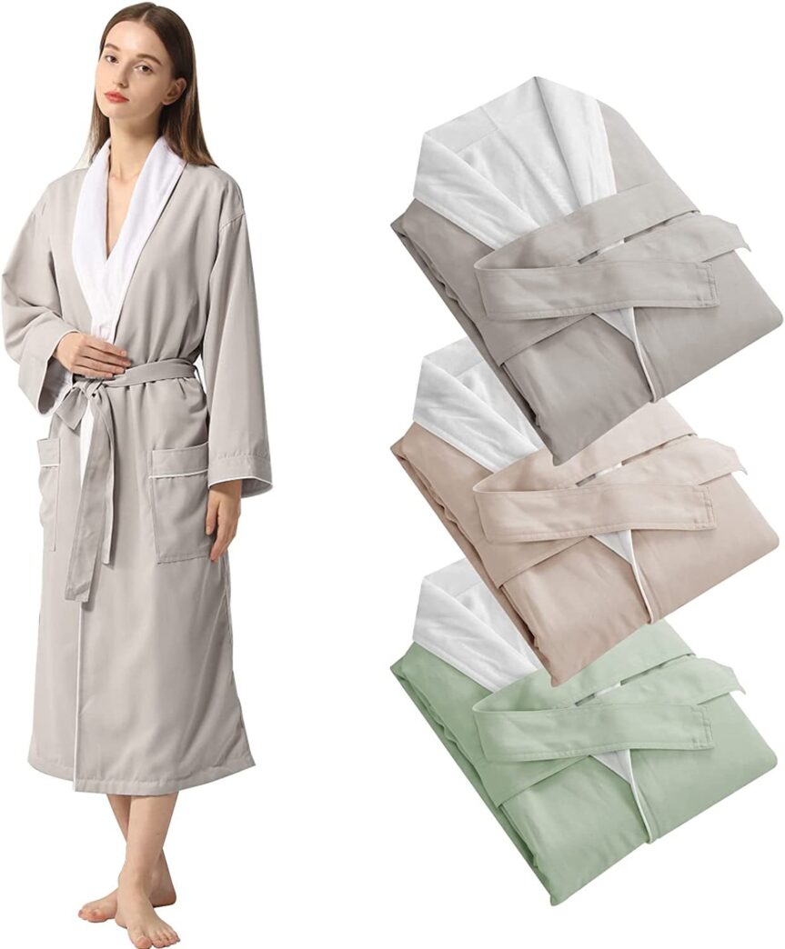 Polyester microfiber double-sided velvet Bathrobe